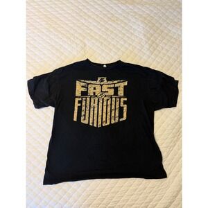 Universal Studios Fast and Furious Graphic T-Shirt Mens Black Distressed Logo XL